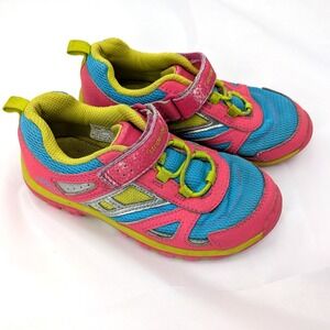 Stride Rite SR-Braelyn‎ Kids Running Sneakers Pink Blue Lime Size 11